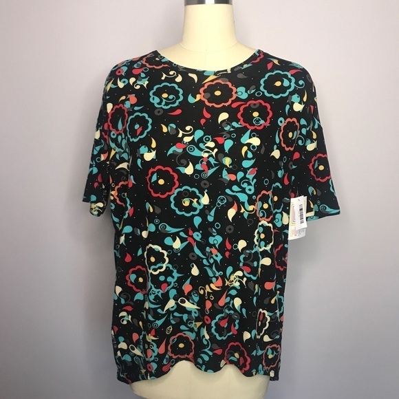 NWT LuLaRoe Bright and Black Floral Irma- XS- NWT - Picture 1 of 7